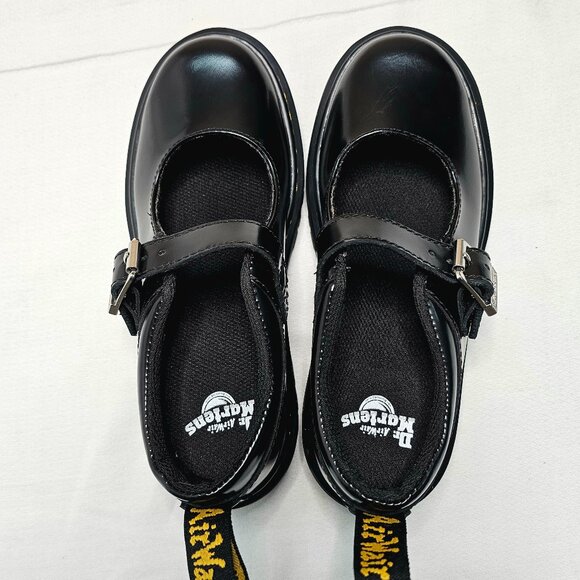 Doc Dr Martens MJ Bex J Shoes Black Leather Mary Jane Dress Boots Girls Size 2 - Picture 5 of 11